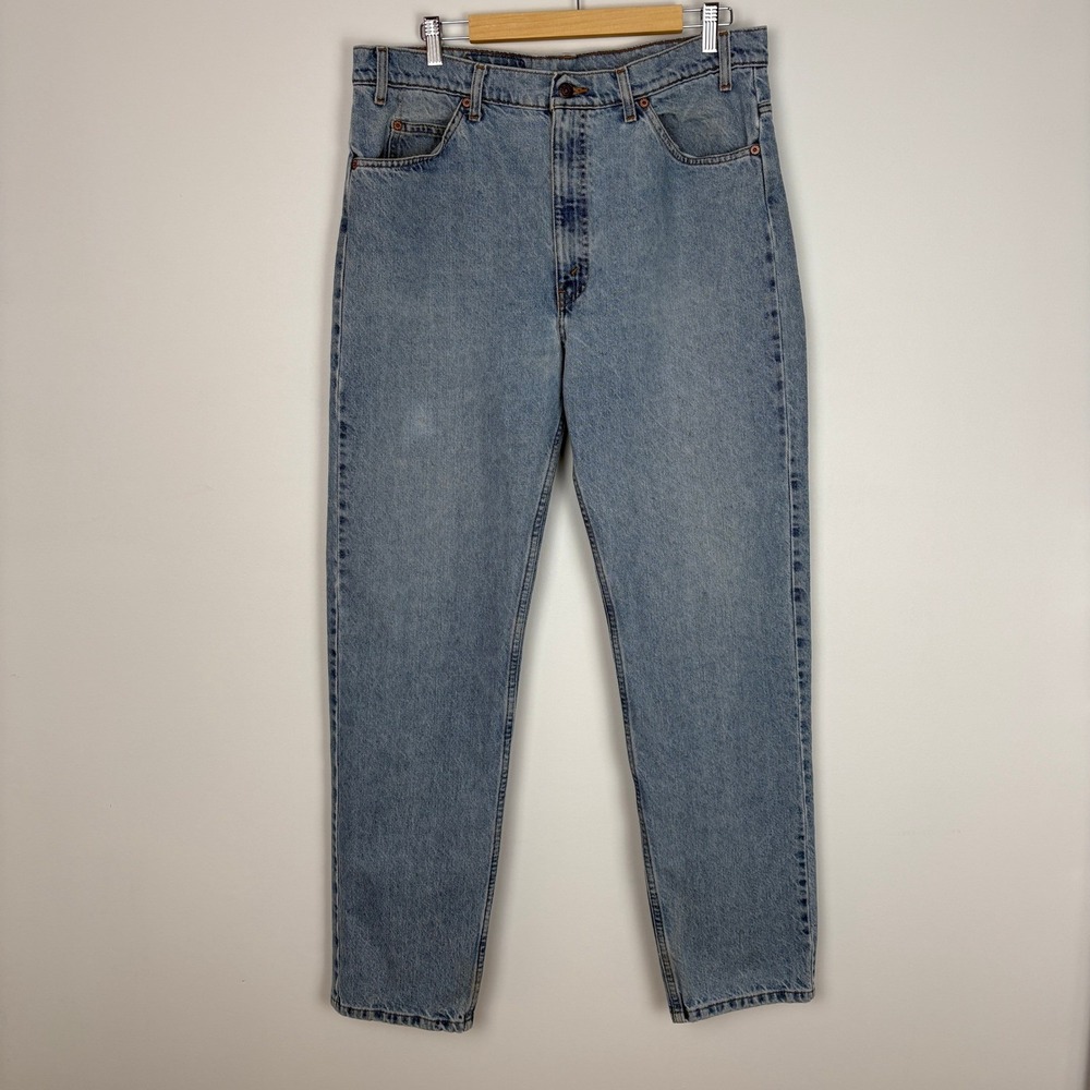 Vintage Levis Mens Orange Tab 505 Jeans 38X34 Blue Light Wash Straight Leg‎